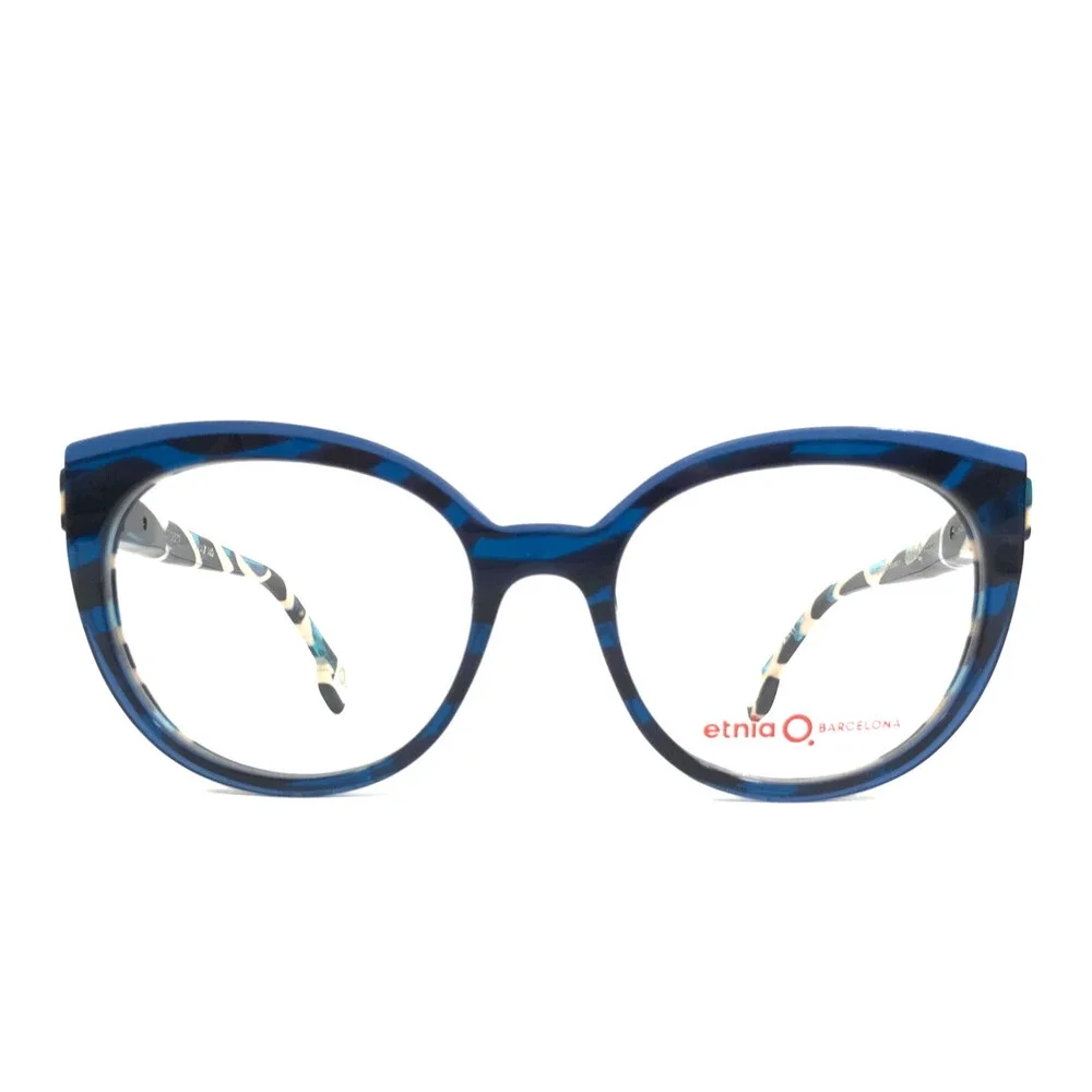 Etnia Barcelona Eyeglasses Frames TAT DBTO Dark Blue Tortoise Cat Eye 51-17-140